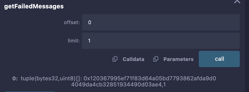 Chainlink CCIP Fuji last failed message ids